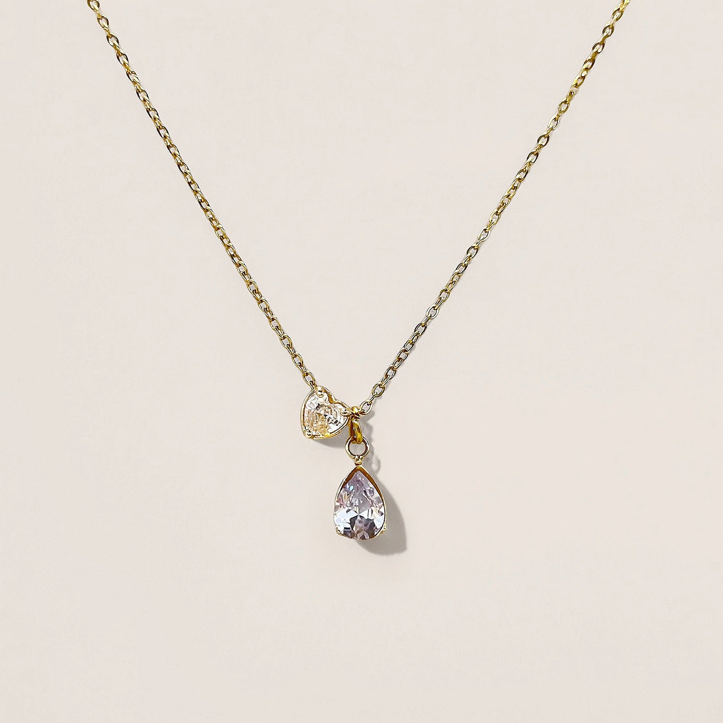 Teardrop&Heart Pendant Necklace