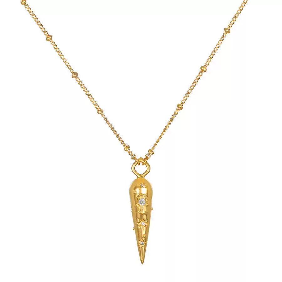 Golden Aura Cone Pendant Necklace